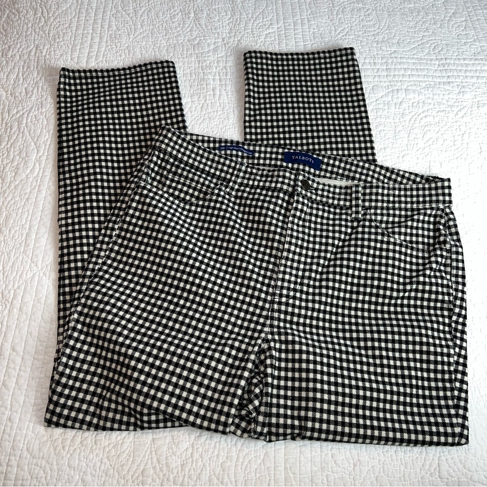 TALBOTS Stretch Corduroy High Waist Straight Leg Pants Buffalo Check EUC Sz 14P - Picture 5 of 13